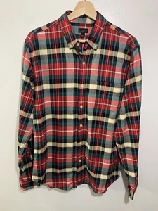 J Crew Shirt Oxford Tartan Plaid Cotton Mens Medium - Picture 1 of 8