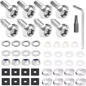 Anti Theft Auto Security License Plate Screws Bolts Car Truck Kit - Picture 1 of 12