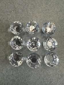9 Pcs Crystal Glass Cabinet Knobs Diamond Shape Dresser Drawer Door Pull Handle - Picture 1 of 6