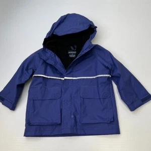 Lands' End Jacket Boy 4 Youth Rain Pocket Lightweight Hood Full Zip Coat Core Go - Picture 1 of 12