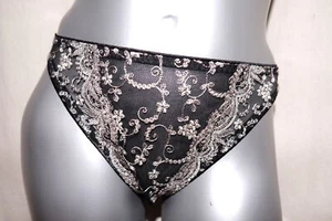 ULLA LENCERÍA Slip pierna alta 1432 con punta de tul negro 36 NUEVO - Imagen 1 de 2