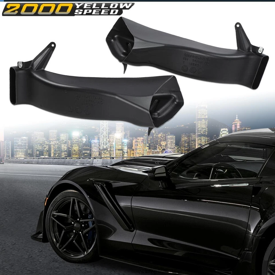 Fit For 2014-2019 Chevrolet C7 Corvette Z06 GM Front Lower Brake Ducts Kit 1Pair Foto 1 de 4