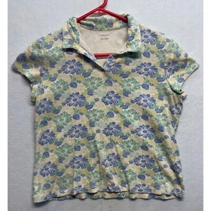 Croft & Barrow Sleeveless Floral Print Top Blouse Polo Style Women's Large - Picture 1 of 9