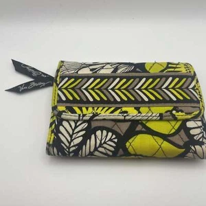 Vera Bradley Euro Wallet CITRON - Trifold Black & Yellow EUC - Picture 1 of 7