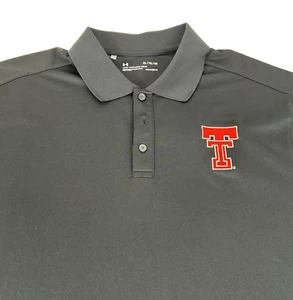 Texas Tech Under Armour The Performance Polo Mens XL Black - Picture 1 of 7