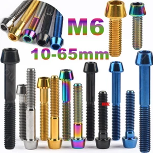 M6x10-65mm Conical Titanium Bolt Taper Cone Socket Allen Inner Hex Head Ti Screw - Picture 1 of 23