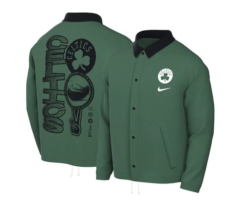 Boston Celtics Nike NBA Green Warmup Jacket Mens Large Lightweight Full Snap New Cover