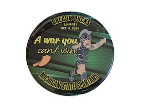 2024 Oregon DUCKS vs Michigan St SPARTANS Bi-Mart FOOTBALL PIN 2 1/2 " Button - Picture 1 of 1
