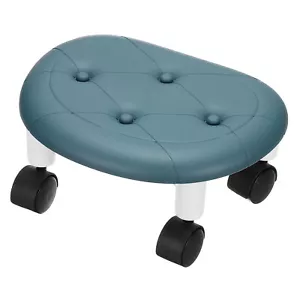 Low Rolling Stool with 360° Swivel Wheels for Cleaning Kitchen Floor, Blue - Picture 1 of 7