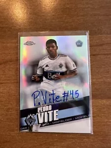 Autógrafo Topps 2022 cromado MLS #106 Pedro Vite RC autógrafo automático Vancouver - Imagen 1 de 2