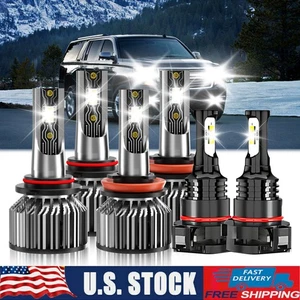 For Chevy Suburban 2018-2020 LED Headlight Bulb Hi/Low+Fog Light Combo 6500K - Picture 1 of 11