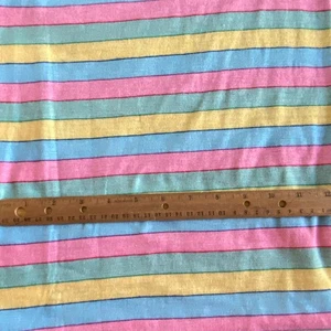 1980s Bold Pastel Stripe Knit Fabric Vtg Retro 34x56 - Picture 1 of 6