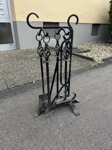 Geschmiedetes Kaminbesteck Eisen Set Komplett Vintage - Bild 1 von 3