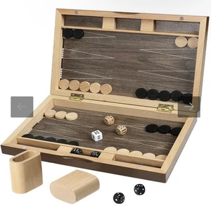 Wooden Backgammon Plusvivo 13 Inches Portable Board - Picture 1 of 6