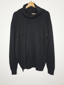 RNT23 Ron Tomson Herren Schwarz Pullover Rollkragenpullover Asymmetrisch Ripp XL - Bild 1 von 8