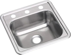 Elkay D115163 Dayton 15" Drop-in Single Bowl Satin Stainless Steel Bar Sink OB - Picture 1 of 5