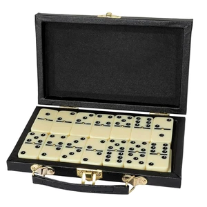 Domino Set - Premium Classic 28 Pieces Double Six in Durable Wooden Brown - Picture 1 of 12