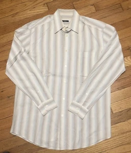 Vintage Zanella Button Up Striped  L/S Down Shirt Men’s Size M Made in ITALY - Picture 1 of 5