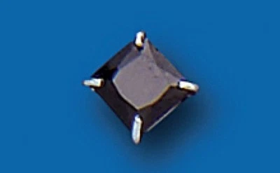 Mens White Gold Earrings Black Square Stud - Image 1 of 2
