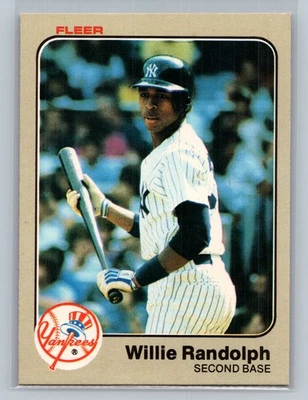 1983 Fleer #393 Willie Randolph New York Yankees - Image 1 of 2