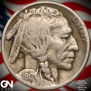 1917 P Buffalo Nickel B2227 - Picture 1 of 2
