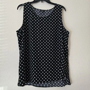Nordstrom Halogen Polka Dot Tank Top Women's Size XL Career Work Flowy Capsule - Picture 1 of 3