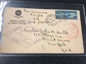 C15 Graf Zeppelin $2.60 Stamp on Europe Pan- America Round Trip Cover VF - Picture 1 of 2