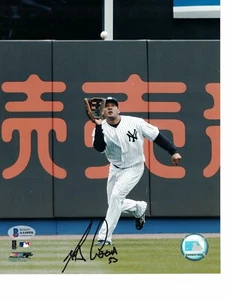 FOTO FIRMADA MELKY CABRERA 8X10 AUTO BECKETT DE LOS YANQUIS DE NUEVA YORK - Imagen 1 de 1