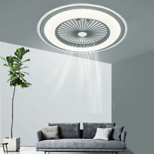 42" Modern Chandelier Ceiling Fan LED Light Retractable Blade + Remote Control