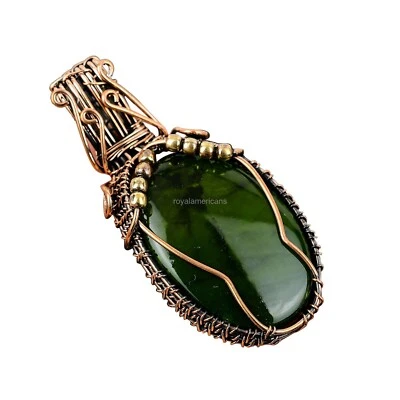 Colgante envuelto en alambre de regalo de cobre para mamá joyería labradorita fuego peridoto 2,6" Foto 1 de 4