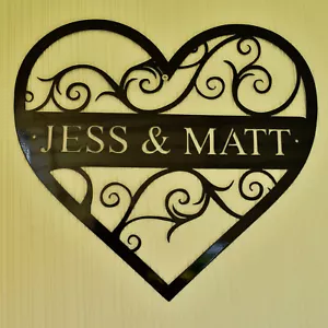 Personalised Family/First Name Sign Metal Wedding, Valentines Gift, Home Decor - Picture 1 of 3