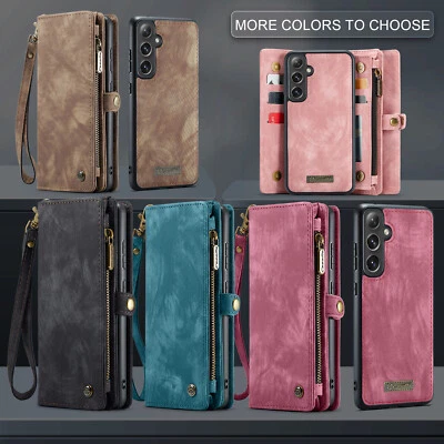 2in1 Magnetic Removable Leather Wallet Case & Back Cover for Samsung S23 S24 S25 - Image 1 of 4