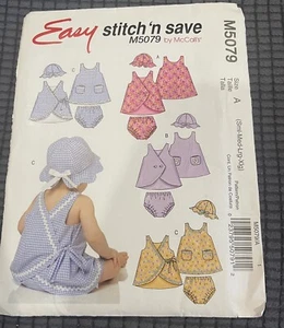 UNCUT Stitch & Save #M5079 sewing pattern, infant dresses panties hat size S-XL - Picture 1 of 2