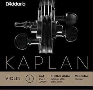 D'Addario Kaplan Gold-Plated Ball End Violin Single E String 4/4 Medium Tension - Picture 1 of 22