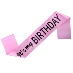 Pink It's My Birthday Sash for Women Girls Happy Birthday Sash for Girls Birt... - Picture 1 of 7