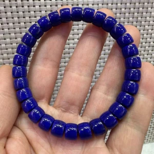 8*6mm Natural Royal Blue Lapis Lazuli Stretch Crystal Beads Bracelet AAAAA - Picture 1 of 9