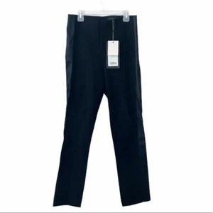 Pantalone Dani Rag & Bone nero con righe laterali in pelle $395 nuovo con etichetta taglia 6 - Foto 1 di 8