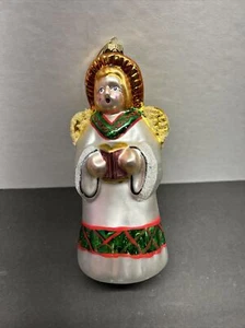 Hand blown Glass Angel Ornament 6.5 Inch. Hand painted In Box. - Picture 1 of 7