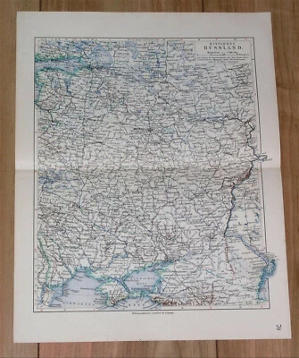 MAPA ANTIGUO DE RUSIA CENTRAL 1912 MOSCÚ UCRANIA KIEV CRIMEA DONBASS  Foto 1 de 4
