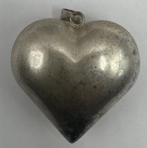 Sterling Silver Big Puffy Heart Pendant (18.54gr) - Picture 1 of 6
