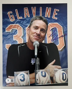TOM GLAVINE SIGNED NEW YORK METS  8X10 PHOTO BAS BECKETT - Picture 1 of 2