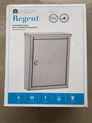 ARCHITECTURAL MAILBOXES Regent Stainless Steel Locking Wall Mount Box. ShipsFree - Image 1 of 4