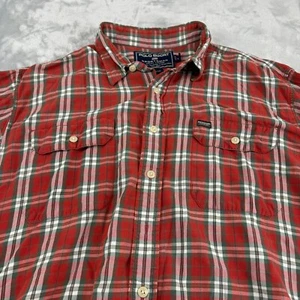 Polo Sport Shirt Mens XXL Red Plaid Ralph Lauren Sportsman Outdoors Workwear* - Picture 1 of 13