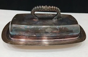 Antique 1704 Armor Silver Butter Dish & Lid With Glass Insert - Silver Plated - Bild 1 von 9