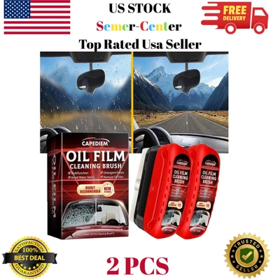 CAPEDIEM Fululuer Automotive Oil Film Cleaning Brush for Car Windows, Clear Vision Glass