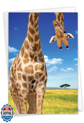 NobleWorks - 1 Adorable Birthday Card Funny - Giraffe Animal Humor, Bday Note - Image 1 of 4