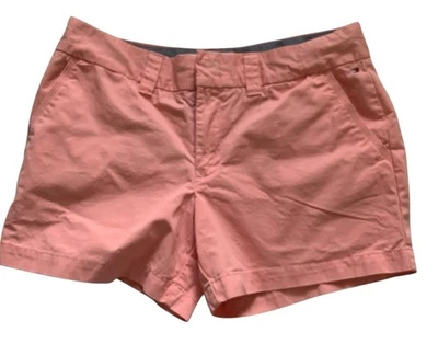 Pantalones cortos para mujer Tommy Hilfiger 12 melocotón/coral chino 5" entrepierna 100 % algodón Foto 1 de 4