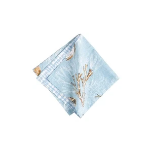 Meraki Island Reversible Blue Coastal Napkin Set of 6 - Picture 1 of 4