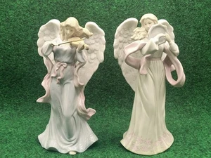 Vintage Porzellan Engel 2er Set Grandeur Noel 2000 handbemalt Weihnachtsfiguren - Bild 1 von 9