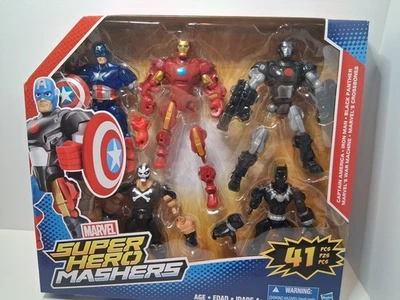 Super Hero Mashers 41 peças CPT AMERICA, HOMEM DE FERRO, PANTERA NEGRA, OSSOS CRUZADOS, MÁQUINA DE GUERRA - Imagem 1 de 4